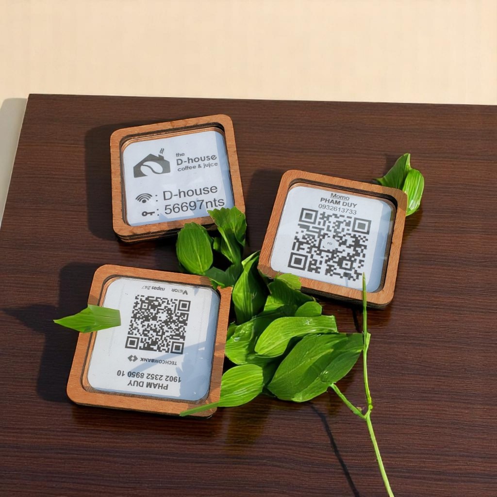 Bảng thông tin QR thanh toán - LynhDecor free thiết kế | bảng gỗ wifi, bảng gỗ in thông tin QR menu
