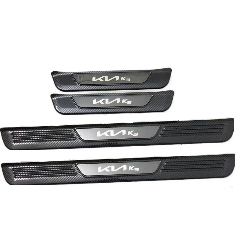 Ốp bậc cửa nẹp bước chân xe KIA K3 2022-2025 vân Carbon hàng cao cấp