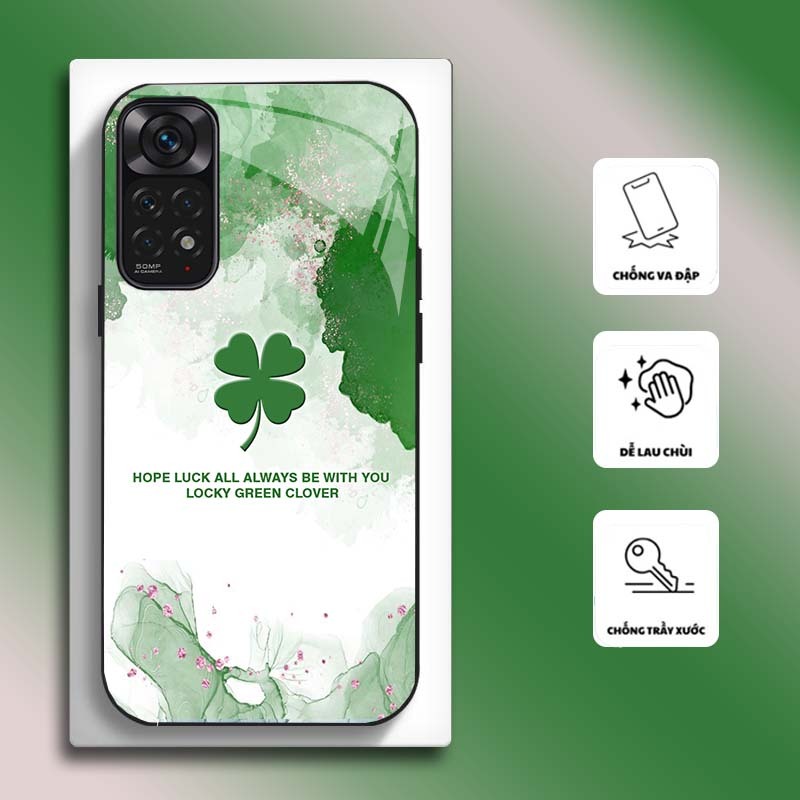 Ốp Lưng cho XIAOMI REDMI NOTE 11 4G, 11S, 11 5G, 11 PRO 4G/5G Mặt kính cường lực, cao cấp HOẠ TIẾT HOA CẨM THẠCH