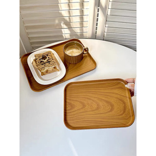 Khay nhựa vân gỗ decor quán cafe nhà hàng, khay nhựa vân gỗ đựng đồ ăn, trang trí chụp ảnh