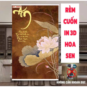 Rèm Cuốn In Tranh Không Khoan