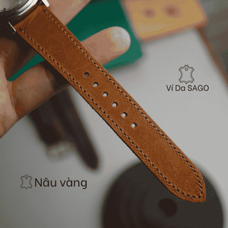Dây Đồng Hồ Da Bò Sáp cổ điển - thương hiệu  Ví Da SAGO