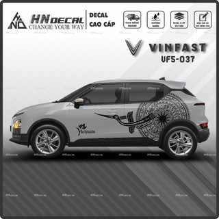 Tem dán xe VF5 - Decal dán xe VF5 MẪU TEM THỂ THAO CÁ TÍNH. 1 bộ dán 2 bên ( mẫu VF5-037 )