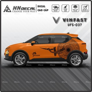 Tem dán xe VF5 - Decal dán xe VF5 MẪU TEM THỂ THAO CÁ TÍNH. 1 bộ dán 2 bên ( mẫu VF5-037 )