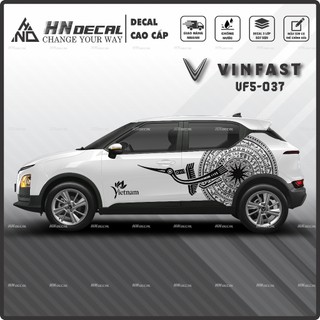 Tem dán xe VF5 - Decal dán xe VF5 MẪU TEM THỂ THAO CÁ TÍNH. 1 bộ dán 2 bên ( mẫu VF5-037 )
