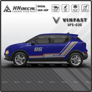 Tem dán xe VF5 - Decal dán xe VF5 MẪU TEM THỂ THAO CÁ TÍNH. 1 bộ dán 2 bên ( mẫu VF5-035 )