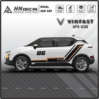 Tem dán xe VF5 - Decal dán xe VF5 MẪU TEM THỂ THAO CÁ TÍNH. 1 bộ dán 2 bên ( mẫu VF5-035 )