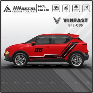 Tem dán xe VF5 - Decal dán xe VF5 MẪU TEM THỂ THAO CÁ TÍNH. 1 bộ dán 2 bên ( mẫu VF5-035 )
