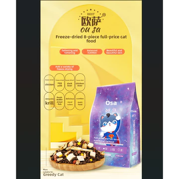 OUSA 8in1 Thức ăn cho mèo dạng đông khô 2.5kg catfood hạt mèo đồ cho mèo thức ăn mèo pate