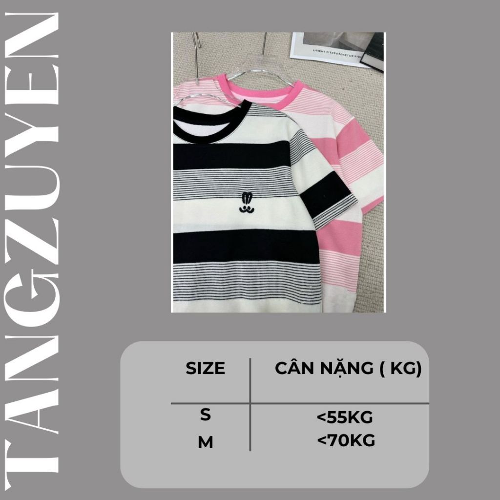 Váy bầu tay ngắn kẻ ngang mặc đi chơi Đầm dáng suông form rộng chất thun mềm mịn xẻ tà không cổ dáng rộng bigsize T1100G