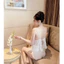 HT230 Bộ ngủ 2s hoạ tiết hoa kèn cổ đổ tôn dáng,đồ ngủ xẻ hông xuyên thấu gợi cảm HT230