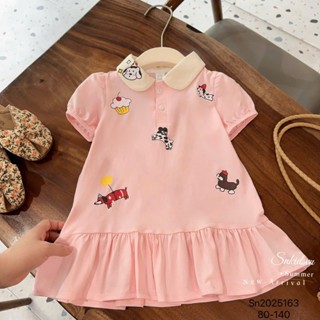 Váy POLO CỔ SEN cho bé gái đi học, đi chơi (9-35kg) chất thun cotton mềm mịn