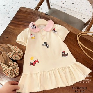 Váy POLO CỔ SEN cho bé gái đi học, đi chơi (9-35kg) chất thun cotton mềm mịn