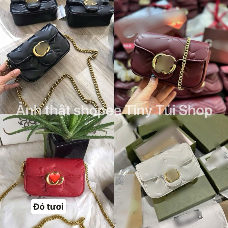 (Full-Box) Túi G tim hot trend sz 18 da mền trần trám siêu đẹp đeo chéo đeo vai cực xinh