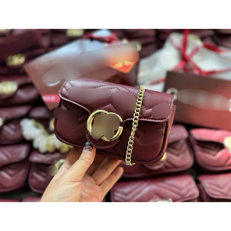 (Full-Box) Túi G tim hot trend sz 18 da mền trần trám siêu đẹp đeo chéo đeo vai cực xinh