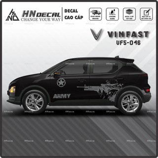 Tem dán xe VF5 - Decal dán xe VF5 MẪU TEM THỂ THAO CÁ TÍNH. 1 bộ dán 2 bên ( mẫu VF5-046 )