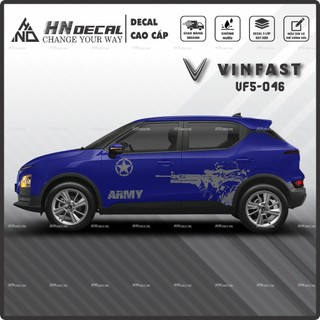 Tem dán xe VF5 - Decal dán xe VF5 MẪU TEM THỂ THAO CÁ TÍNH. 1 bộ dán 2 bên ( mẫu VF5-046 )