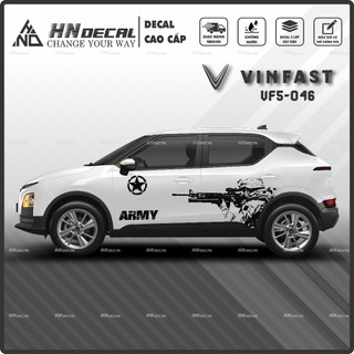 Tem dán xe VF5 - Decal dán xe VF5 MẪU TEM THỂ THAO CÁ TÍNH. 1 bộ dán 2 bên ( mẫu VF5-046 )