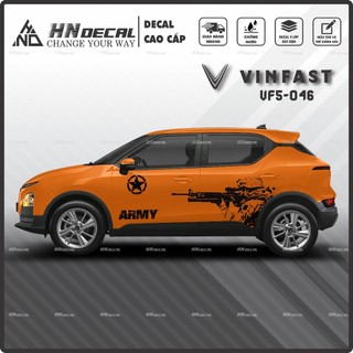 Tem dán xe VF5 - Decal dán xe VF5 MẪU TEM THỂ THAO CÁ TÍNH. 1 bộ dán 2 bên ( mẫu VF5-046 )