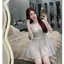 HT144 Váy ngủ sexy ren xuyên thấu có GỌNG kèm ĐỆM LÓT, đồ ngủ dáng xoè tôn dáng gợi cảm HT144