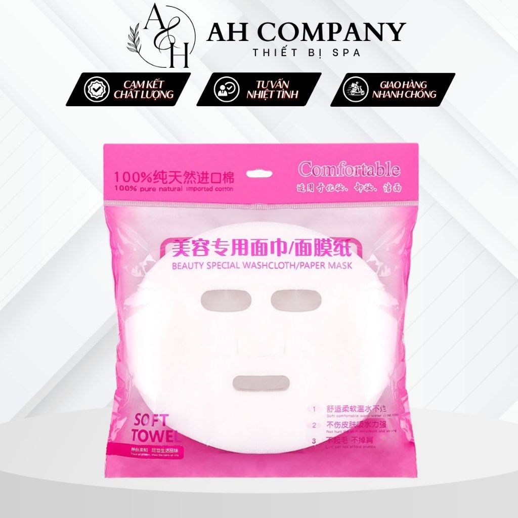 Mặt Nạ Giấy, Mặt Nạ Giấy Khô Chiết Xuất Tự Nhiên Chuyên Dùng Cho Spa, Hộp 50 Miếng