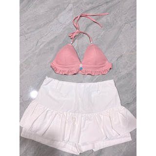 Áo bra đi biển tone màu trơn buộc dây cổ Handmade by MimiHouse21