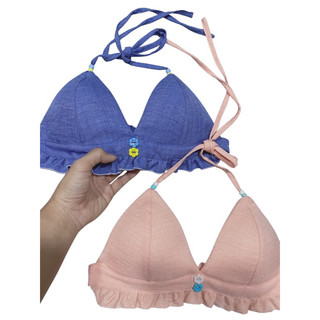 Áo bra đi biển tone màu trơn buộc dây cổ Handmade by MimiHouse21