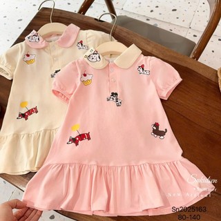 Váy POLO CỔ SEN cho bé gái đi học, đi chơi (9-35kg) chất thun cotton mềm mịn
