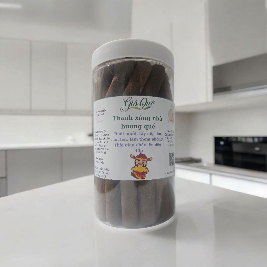 Hộp thanh xông nhà hương quế - cháy tới 40p (đuỗi muỗi, tẩy uế, khử mùi hôi, thơm phòng)  Gió Quê