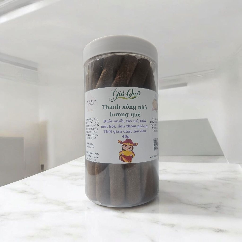 Hộp thanh xông nhà hương quế - cháy tới 40p (đuỗi muỗi, tẩy uế, khử mùi hôi, thơm phòng)  Gió Quê