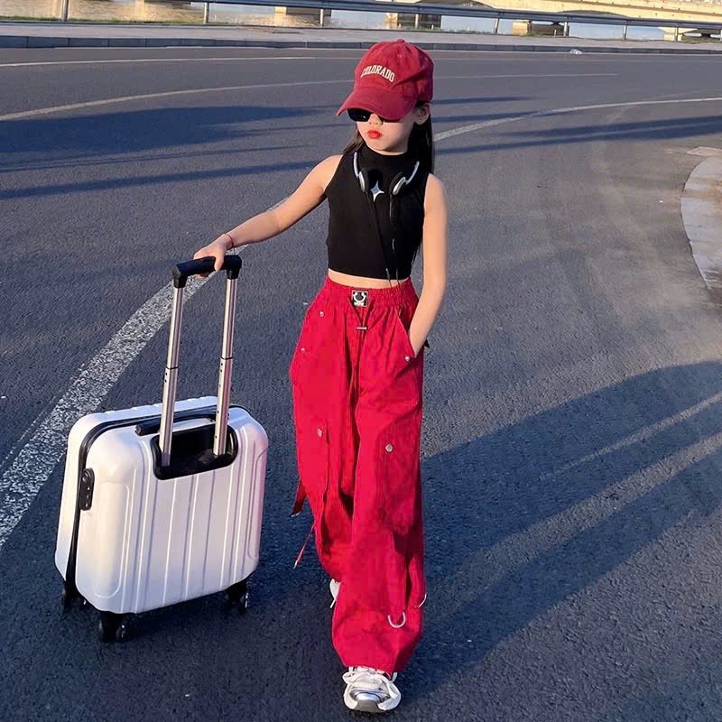 Sét HipHop Cá Tính Cho Mẹ Và Bé Gái, Áo Croptop Phối Quần Dài Dance Năng Động cho bé gái, Bộ nhảy bé gái size đại