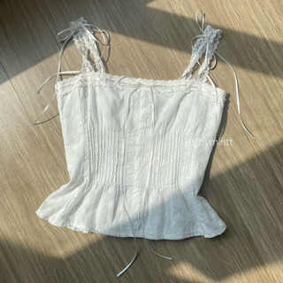 LACCI TOP | Áo hai dây phối ren phong cách cổ điển, nữ tính | Bymintt