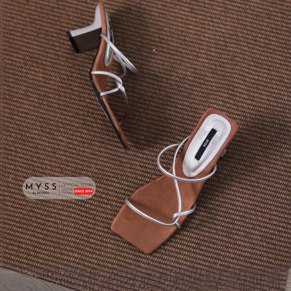 Giày sục nữ quai dây chéo mảnh gót dẹp 6cm cao cấp MYSS - SU236