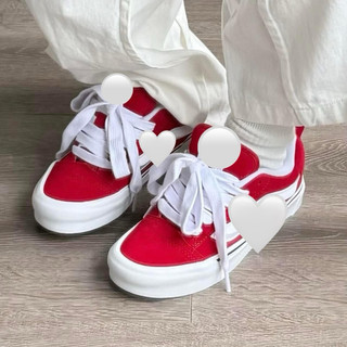 Giày thể thao bigsize nam nữ cổ thấp mùa hè màu đỏ trắng đế bằng êm nhẹ cao cấp , sneaker thời trang trượt ván big size