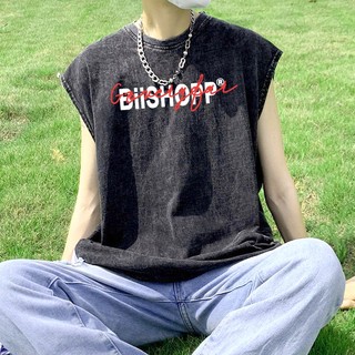 LOCAL BRAND Áo Tantop Bii Shop Wash Phong Cách Unisex Form Rộng - Áo Ba Lỗ Sát lách wash đen Ullzang tay lỡ nam nữ CShop