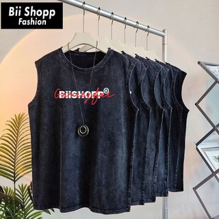 LOCAL BRAND Áo Tantop Bii Shop Wash Phong Cách Unisex Form Rộng - Áo Ba Lỗ Sát lách wash đen Ullzang tay lỡ nam nữ CShop