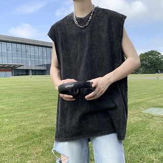 LOCAL BRAND Áo Tantop Trơn Wash Phong Cách Unisex Form Rộng - Áo Ba Lỗ Sát lách wash đen Ullzang tay lỡ nam nữ Cotton.