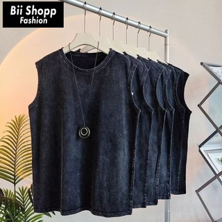 LOCAL BRAND Áo Tantop Trơn Wash Phong Cách Unisex Form Rộng - Áo Ba Lỗ Sát lách wash đen Ullzang tay lỡ nam nữ Cotton.