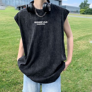 LOCAL BRAND Áo Tantop Bii Nhỏ Wash Phong Cách Unisex Form Rộng - Áo Ba Lỗ Sát lách wash đen Ullzang tay lỡ nam nữ Cotton