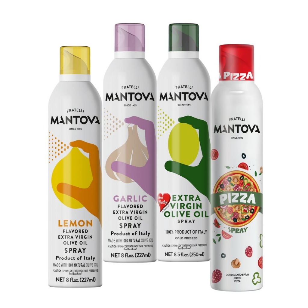 Dầu Ăn Kiêng Dạng Xịt Ít Calo Mantova Oil Spray olive extra virgin, dầu hạt nho, dầu quả bơ, ghee