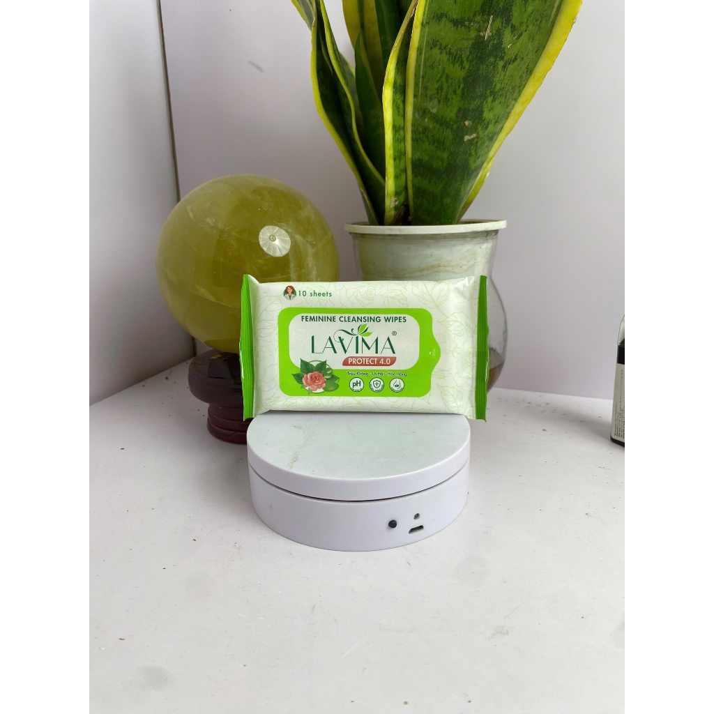Khăn ướt vệ sinh vùng kín LAVIMA Protect 4.0 gói 10 miếng, hàng chính hãng, an toàn, không kích ứng