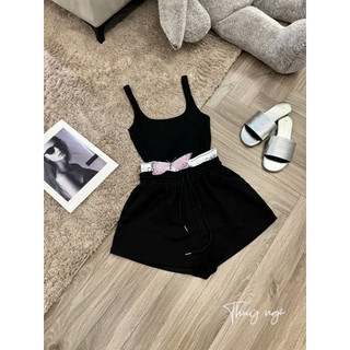 Set Đồ Nữ,Bộ Đùi Nữ Kiểu Dáng Áo 2 Dây Sát Nách Mix Quần Sooc Ngắn Cạp Chun Đơn Giản Dễ Mặc