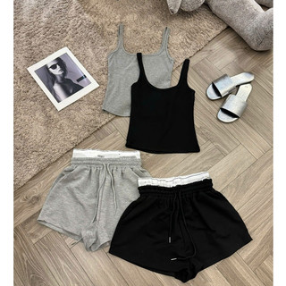 Set Đồ Nữ,Bộ Đùi Nữ Kiểu Dáng Áo 2 Dây Sát Nách Mix Quần Sooc Ngắn Cạp Chun Đơn Giản Dễ Mặc