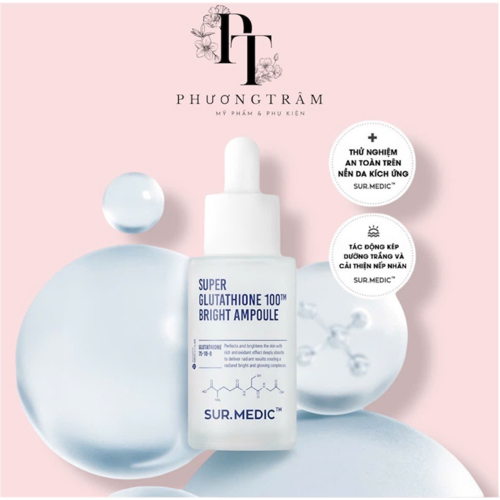Tinh Cht Sur.Medic Super Glutathione 100 Bright Ampoule 32ml Huyt Thanh  Truyn Trng Sng iu Mu Da CHNH HNG CTY | Shopee Vit Nam