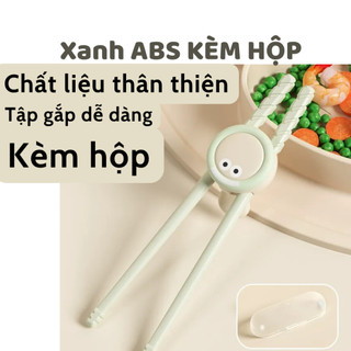 (tặng hộp)Đũa tập ăn tự động đàn hồi, PPSU cao cấp an toàn, chịu nhiệt độ cao phù hợp cho bé