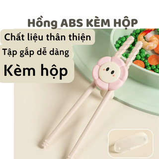 (tặng hộp)Đũa tập ăn tự động đàn hồi, PPSU cao cấp an toàn, chịu nhiệt độ cao phù hợp cho bé