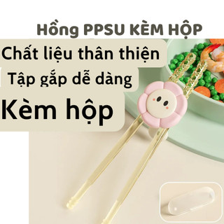 (tặng hộp)Đũa tập ăn tự động đàn hồi, PPSU cao cấp an toàn, chịu nhiệt độ cao phù hợp cho bé