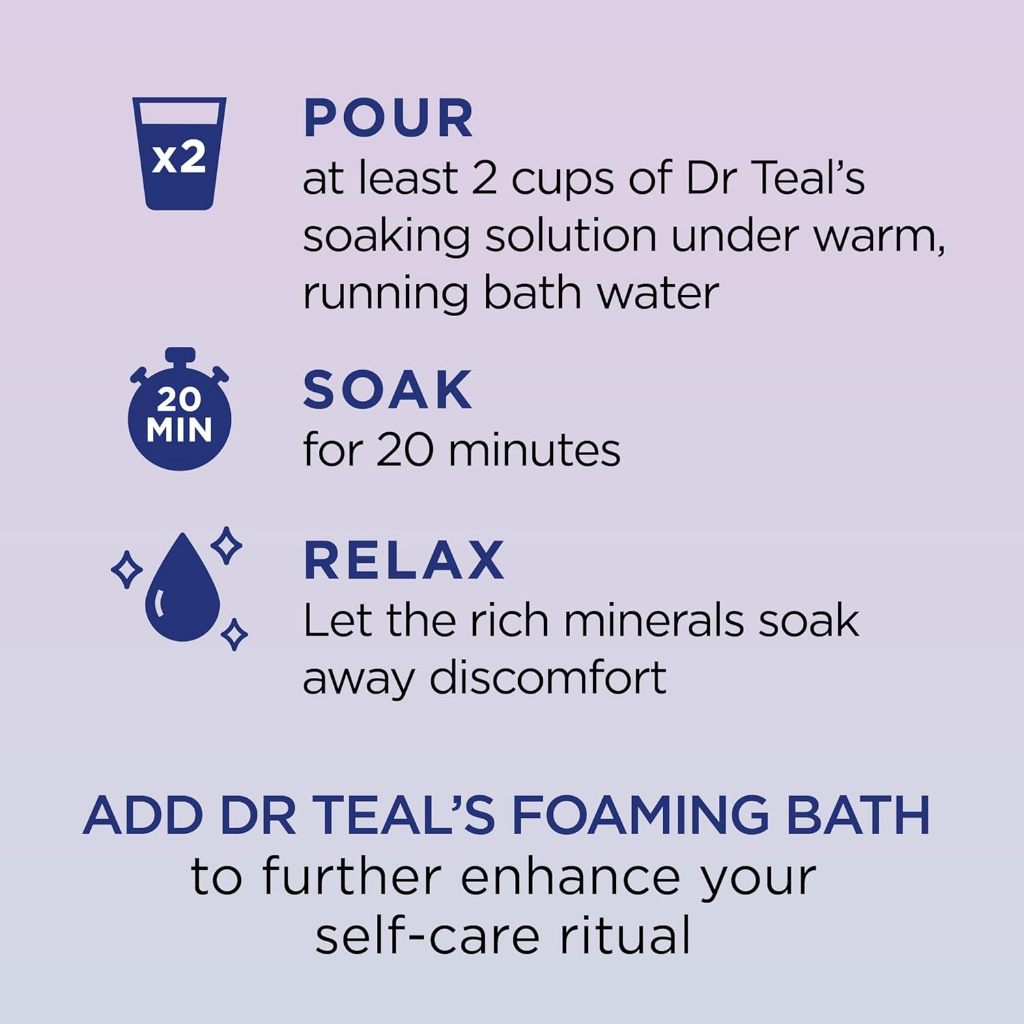 Muối tắm Epsom tẩy tế bào chết Dr Teal's Epsom Salt Soaking Solution, Soothe and relax 1.36kg