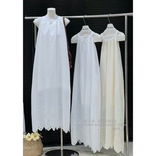 Váy cổ yếm dáng suông form rộng xòe chân mix ren hoa thanh lịch nhẹ nhàng cho nàng đi chơi dạo phố – BaoTrang.clothes