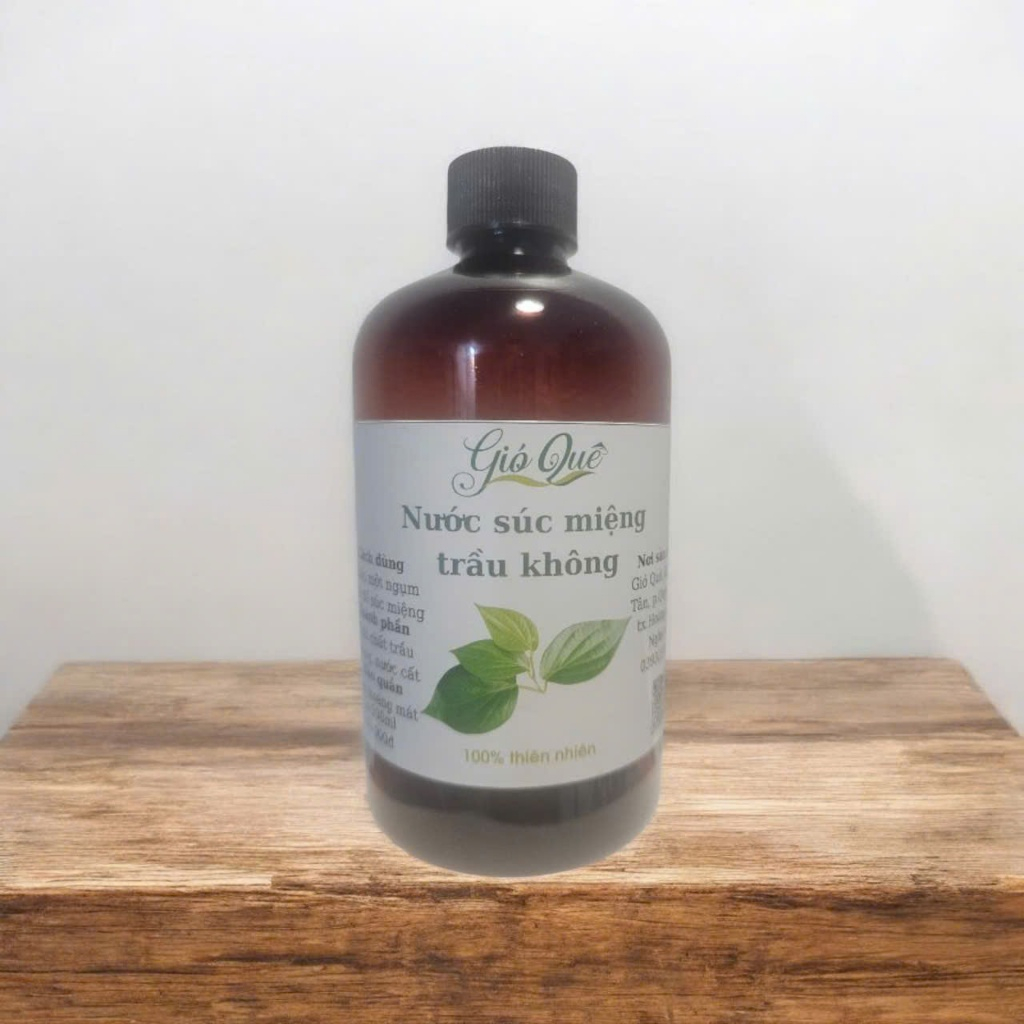 Nước súc miệng trầu không Gió Quê (giảm đau răng, hôi miệng, đau họng)- lọ 500ml